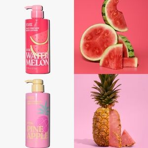 PINK Victoria's Secret Juicy Watermelon & Pink Pineapple Body Lotion Set NEW